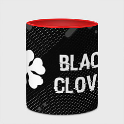 Кружка 3D Black Clover glitch на темном фоне: надпись и симв, цвет: 3D-белый + красный — фото 2