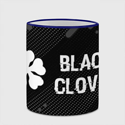 Кружка 3D Black Clover glitch на темном фоне: надпись и симв, цвет: 3D-синий кант — фото 2