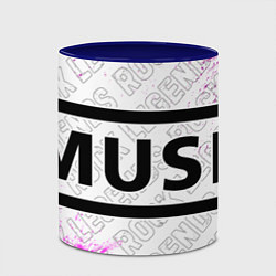 Кружка 3D Muse rock legends: надпись и символ, цвет: 3D-белый + синий — фото 2