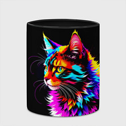 Кружка 3D Неоновый пушистик - кот, цвет: 3D-белый + черный — фото 2