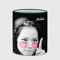 Кружка 3D Blackpink Jisoo Attention sign, цвет: 3D-зеленый кант — фото 2