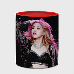 Кружка 3D Blackpink Rose Pink hair, цвет: 3D-белый + красный — фото 2