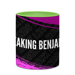 Кружка 3D Breaking Benjamin rock legends: надпись и символ, цвет: 3D-белый + светло-зеленый — фото 2