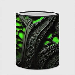 Кружка 3D Green black abstract, цвет: 3D-черный кант — фото 2