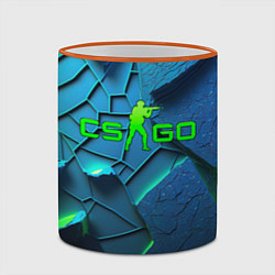 Кружка 3D CS GO blue green style, цвет: 3D-оранжевый кант — фото 2