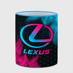 Кружка 3D Lexus - neon gradient, цвет: 3D-небесно-голубой кант — фото 2