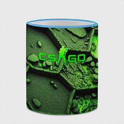 Кружка 3D CSGO green abstract, цвет: 3D-небесно-голубой кант — фото 2