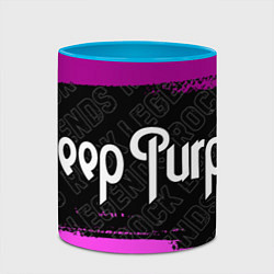 Кружка 3D Deep Purple rock legends: надпись и символ, цвет: 3D-белый + небесно-голубой — фото 2