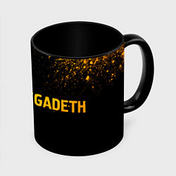 Кружка 3D Megadeth - gold gradient: надпись и символ, цвет: 3D-белый + черный