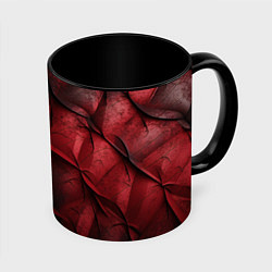 Кружка 3D Black red texture, цвет: 3D-белый + черный