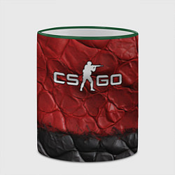 Кружка 3D CS GO red black texture, цвет: 3D-зеленый кант — фото 2