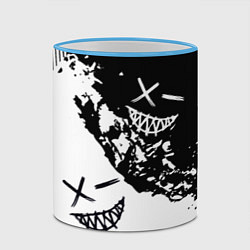 Кружка 3D Smile - black and white, цвет: 3D-небесно-голубой кант — фото 2