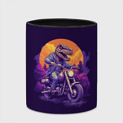 Кружка 3D Динозавр на мотоцикле, цвет: 3D-белый + черный — фото 2