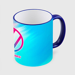 Кружка 3D Volkswagen neon gradient style, цвет: 3D-синий кант