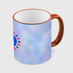 Кружка 3D Земля детей, цвет: 3D-оранжевый кант