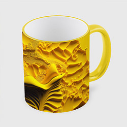 Кружка 3D Желтая объемная текстура, цвет: 3D-желтый кант
