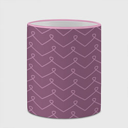 Кружка 3D Вензель на лавандовом, цвет: 3D-розовый кант — фото 2