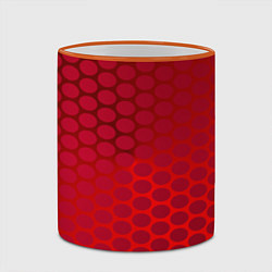 Кружка 3D Сотовый красный градиент, цвет: 3D-оранжевый кант — фото 2