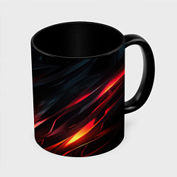 Кружка 3D Black red abstract, цвет: 3D-белый + черный