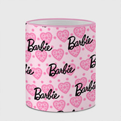 Кружка 3D Логотип Барби и розовое кружево, цвет: 3D-розовый кант — фото 2