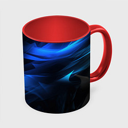 Кружка 3D Black blue texture, цвет: 3D-белый + красный