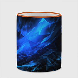 Кружка 3D Blue black background, цвет: 3D-оранжевый кант — фото 2
