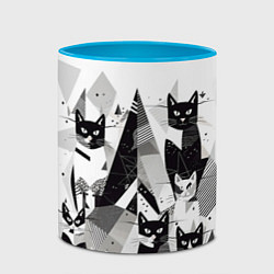 Кружка 3D Абстрактные коты, цвет: 3D-белый + небесно-голубой — фото 2