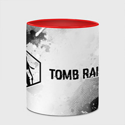 Кружка 3D Tomb Raider glitch на светлом фоне: надпись и симв, цвет: 3D-белый + красный — фото 2