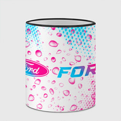 Кружка 3D Ford neon gradient style: надпись и символ, цвет: 3D-черный кант — фото 2