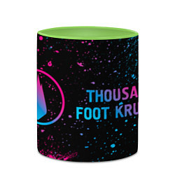 Кружка 3D Thousand Foot Krutch - neon gradient: надпись и си, цвет: 3D-белый + светло-зеленый — фото 2