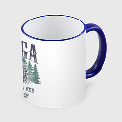 Кружка 3D Тайга - из России с любовью, цвет: 3D-синий кант