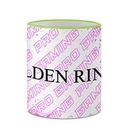 Кружка 3D Elden Ring pro gaming: надпись и символ, цвет: 3D-светло-зеленый кант — фото 2