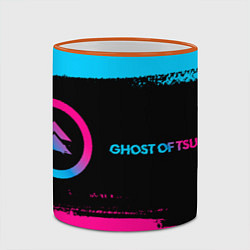 Кружка 3D Ghost of Tsushima - neon gradient: надпись и симво, цвет: 3D-оранжевый кант — фото 2
