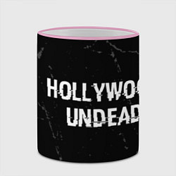 Кружка 3D Hollywood Undead glitch на темном фоне: надпись и, цвет: 3D-розовый кант — фото 2