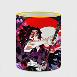 Кружка 3D Кокушибо первая луна - Клинок рассекающий демонов, цвет: 3D-желтый кант — фото 2