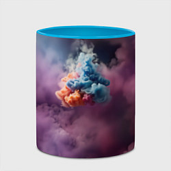 Кружка 3D Разноцветный клуб дыма, цвет: 3D-белый + небесно-голубой — фото 2