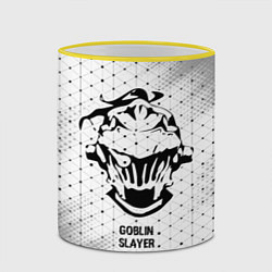 Кружка 3D Goblin Slayer glitch на светлом фоне, цвет: 3D-желтый кант — фото 2