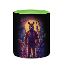 Кружка 3D Five Nights at Freddys horror, цвет: 3D-белый + светло-зеленый — фото 2