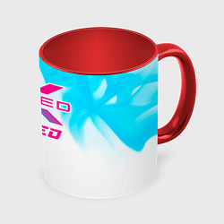 Кружка 3D Exeed neon gradient style, цвет: 3D-белый + красный