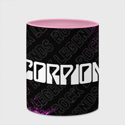 Кружка 3D Scorpions rock legends: надпись и символ, цвет: 3D-белый + розовый — фото 2