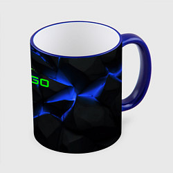 Кружка 3D CS GO green blue neon, цвет: 3D-синий кант