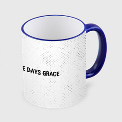 Кружка 3D Three Days Grace glitch на светлом фоне: надпись и, цвет: 3D-синий кант