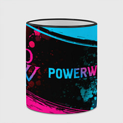 Кружка 3D Powerwolf - neon gradient: надпись и символ, цвет: 3D-черный кант — фото 2