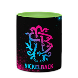 Кружка 3D Nickelback - neon gradient, цвет: 3D-белый + светло-зеленый — фото 2