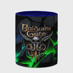 Кружка 3D Baldurs Gate 3 black blue neon, цвет: 3D-белый + синий — фото 2