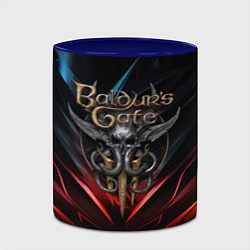 Кружка 3D Baldurs Gate 3 dark logo, цвет: 3D-белый + синий — фото 2