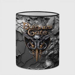 Кружка 3D Baldurs Gate 3 logo dark, цвет: 3D-черный кант — фото 2