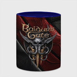 Кружка 3D Baldurs Gate 3 logo dark, цвет: 3D-белый + синий — фото 2