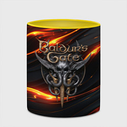 Кружка 3D Baldurs Gate 3 logo gold, цвет: 3D-белый + желтый — фото 2