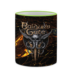 Кружка 3D Baldurs Gate 3 logo gold and black, цвет: 3D-светло-зеленый кант — фото 2